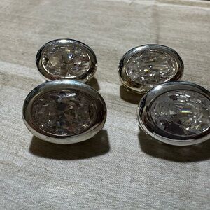 Silver and White Vintage Style Earrings